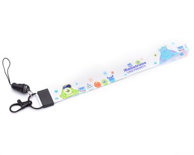 China Polyester Cute Thermal Transfer Lanyard Fashionable Customized Cartoon Mobile Phone Short Lanyard for sale