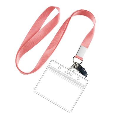 China High Quality Clear Waterproof Thick PVC Material Waterproof Lanyard With ID Card Holder for sale