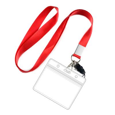 China High quality style transparent PVC card id card holder single waterproof lanyard factory direct wholesale price for sale