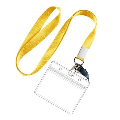 China High Quality ID Card Holder PVC Certificate Set Waterproof Transparent Soft Plastic School Business Card Cover With Lanyard for sale