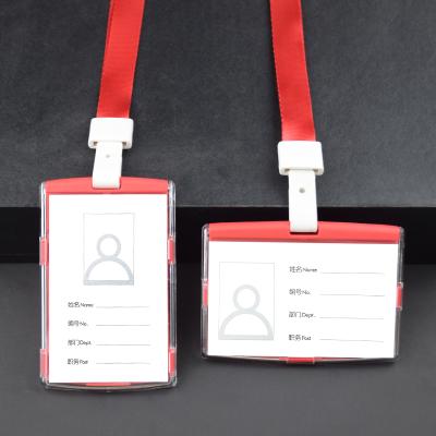 China Hot Selling High Quality Variety Of Nylon Colors With Plastic Card Cover Lanyard Custom for sale