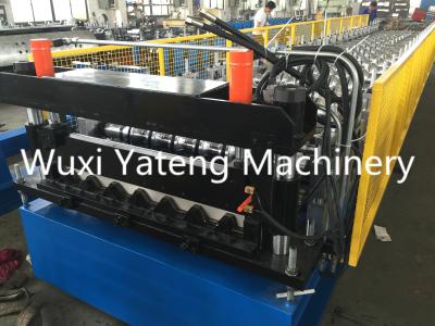 China Metal Floor Decking Roll Forming Machine With Hydraulic De - Coiler Lifetime Service for sale