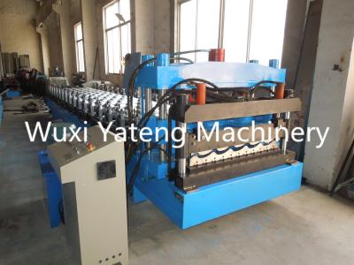 China 18 - 26 Metal Roller Station Roof Panel Machine , Hydraulic Decoil Roof Tile Forming Machine for sale