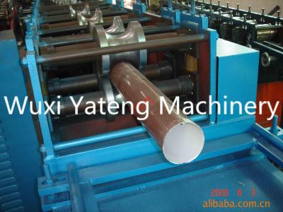 China Hydraulic De - Coiler Rain Gutter Machine , Down Pipe Roll Forming Machine With H - Beam 8T Weight for sale