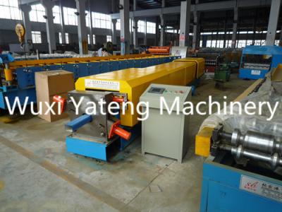 China Chain Drive Sawing Cutting Square Gutter Roll Forming Machine Cr12Mov Blad for sale