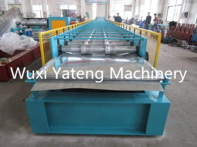 China Customer Design Metal Floor Decking Sheet Roll Forming Machine With High Rib Manual Decoiler for sale