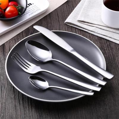 China Factory Sustainable Silverware Flatware Sets Stainless Steel Cheap Cutlery Set 4pieces Including Table Knife Spoon Fork and Teaspoon for sale