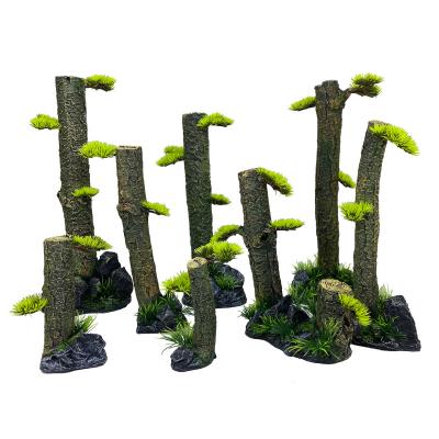 China Plastic Artificial Fish Tank Tree Trunk Protectors For Forest Aquarium for sale