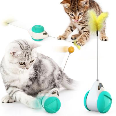 China 2021 New Pet Toys Eco-friendly Balanced Sustainable Supplier Cat Chasing Stick Toy Swing Cat Interactive Stick Toy for sale