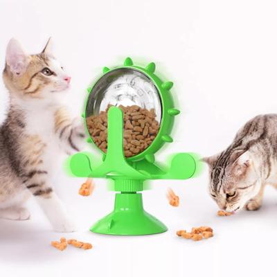 China Hot Selling Viable Cat Feeder Toy Cat Windmill Rotating Leakage Toy Training Tool for sale