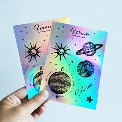 China Custom Holographic Glitter Holo Laser Foil Glossy Sticker Printing Waterproof Holographic Kiss Cut Sticker Label Sheets for sale