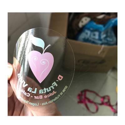 China Waterproof Custom Logo Printed Transparent Circle Shape Adhesive Sticker for Milk Tea Drinks Cup Labels for sale