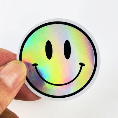 China Customized Print Holographic Logo Dye Cut Vinyl Rainbow Shiny Pearl Stickers Hologram Labels for sale