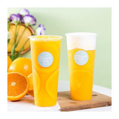 China 50pcs Waterproof Printing OEM Logo Milk Tea Drinks Cup Vinyl Waterproof Label Stickers for sale