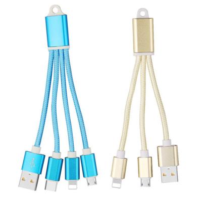 China Etc.electronic Mobile Phone Product 3 in 1 Colorful Acorn Key Chain USB Ignition Cable for sale