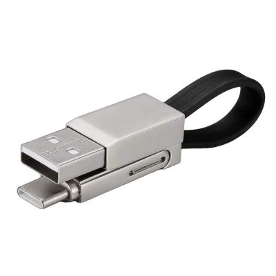 China Convenient Key Chain USB Cable Fashion Mini USB Charger Phone Cable For Phone for sale