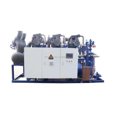 China Parallel Cold Room Fruit Storage Cold Room Hanbell Three RC2-140B-Z Compressor Unit for sale