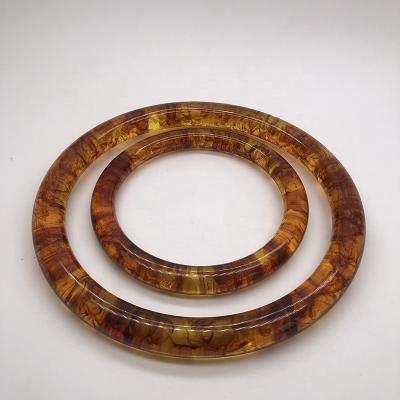 China Gorlee Acrylic Amber Color O-ring Small And Large Handbag Handle Resin D-Ring Clip And For Handbag Accessories Parts for sale