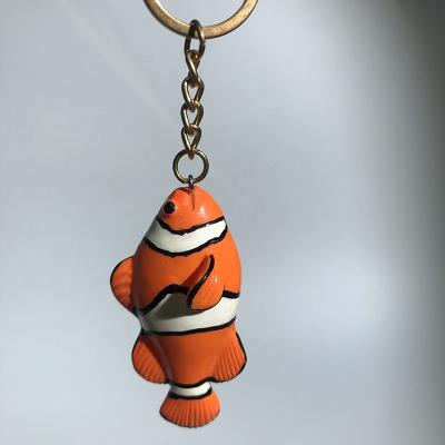 China 2022 Plastic Resin Wholesale Cute Cartoon Hand Painting Little Gold Fish Key Chain Handbag Tag Key Chain Hanging Accessories for sale