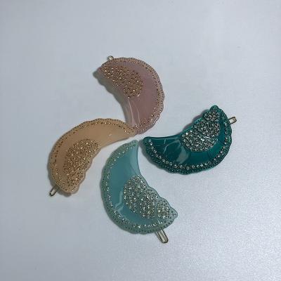 China Wholesale Fashion INS Acrylic Acetate Rhinestone Sea Snail Hair Clips Hairpin For Girl Luxury Hair Accessories for sale