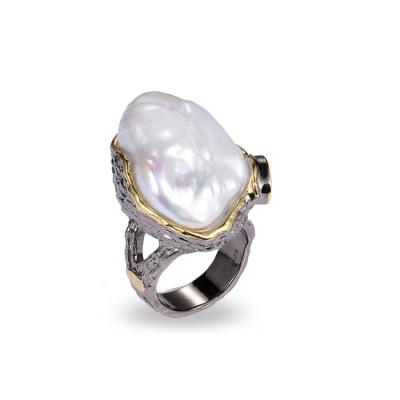 China CLASSIC Natural Part Of Ring Design New 925 Sterling Silver Ring Jewelry For Button Pearl for sale