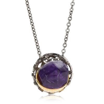 China CLASSIC Original Classic Vintage Amethyst Jewelry 18K Tasty Gold Plated Necklace Pendant for sale