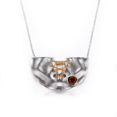 China CLASSIC Vintage 925 Sterling Silver Necklace Garnet Jewelry Set Supply For Women for sale