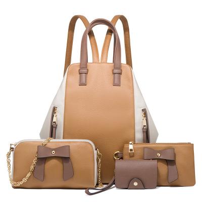 China New fashion PU leather shoulder bag double large capacity four pieces set mother child women bag trend simple single shoulder bag for sale