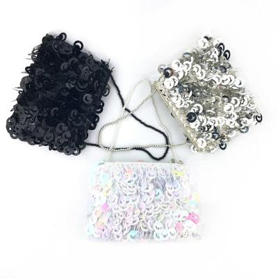 China Fashion manufacturer direct selling ladies dinner bag manual ring sequin bag beaded pearl chain handbag for sale