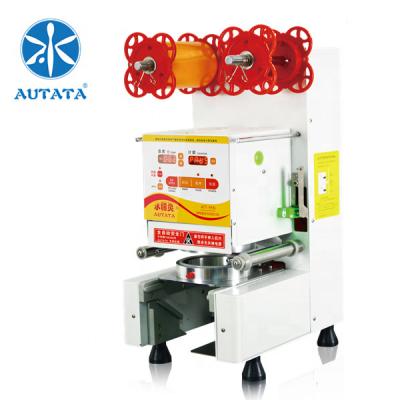 China AUTATA Food Commercial White Yogurt Paper Cup Plastic Sealing Machine For Bubble Milk Tea Beverage Store ATT-95N for sale