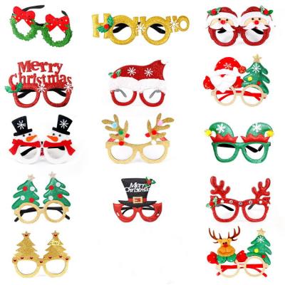 China Colorful Holiday Decoration Promotional Festival Children Kids Party Decorated Monocle Christmas Glasses for sale