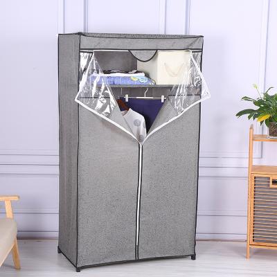 China Portable Non Woven Movable Foldable Wardrobe Closet Organizers Eco-friendly Home Storage Cloth Clothes Hanger for sale