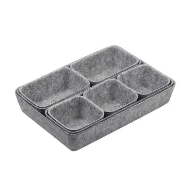 China 8pcs Sustainable Set One Piece Multifunctional Household Felt Storage Bag Box Basket For Snack Tools Home Decoration for sale