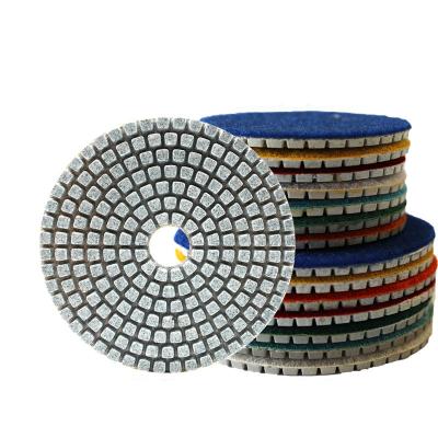 China Granite Terrazzo Marble 100mm Diamond Wet Resin Polishing Pad for Granite and Marble for sale