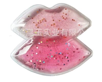 China Pain Relief Pink Color Lip Shaped Reusable Ice Pack Gel Lip Ice Pack For Aesthetics And Clinics for sale