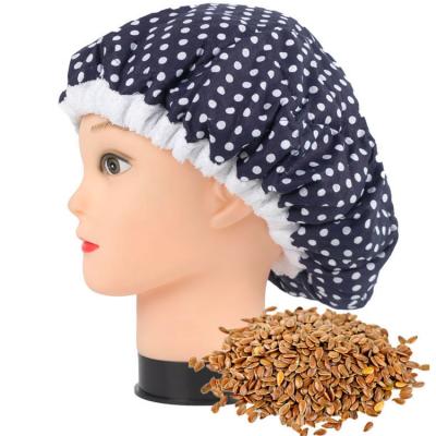 China Home/Salon/Hotel/Natural Flaxseed Flaxseed Warmth Travel Cap Reusable Hat Hood for sale