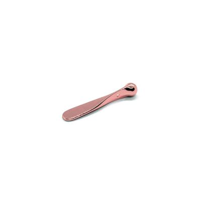 China Factory sales luxury metal texture rose gold spoons with logo stick container beauty eye cream massage metal cosmet spoon and spatula for sale