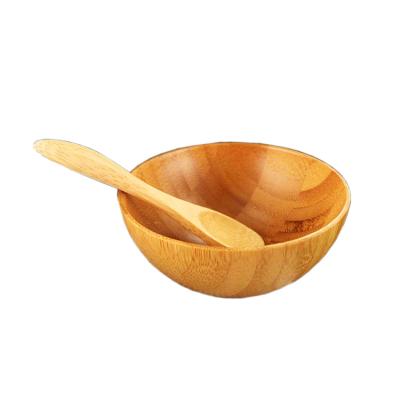 China Custom Friendly Custom Made Bamboo Bamboo Bowl and Spoon Set Cosmetics Baby Skin Cream Spatula Bowl and Spoon Color and Logo High Quality for sale