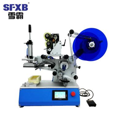 China Beverage flat surface semi-automatic manual labeling machine for sale