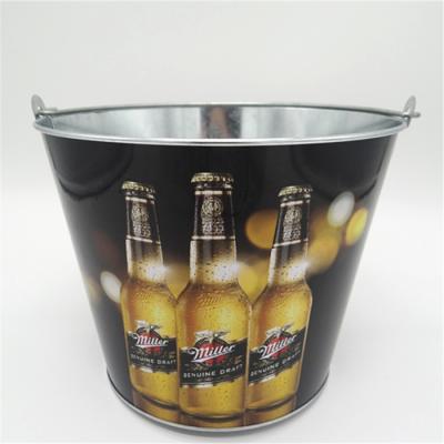 China Beer Tin Buckets Lines Tiny Bucket No Decorative Ice Gift Metal Tin for sale