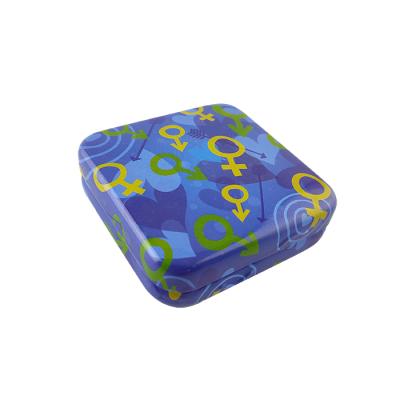 China Custom Food Square Tin Clamshell Candy Gift Packing Box for sale