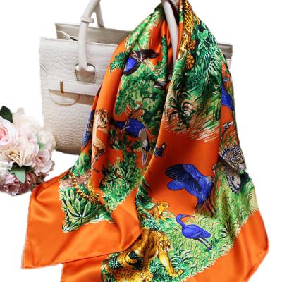 China Long 100% silk scarf printing service designer, ladies custom silk scarf with logo for sale