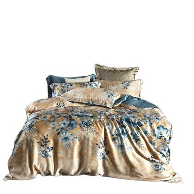 China Anti-Static Wholesale Custom King Bed Set Silk Bed Set 100% Silk Bedding Set for sale