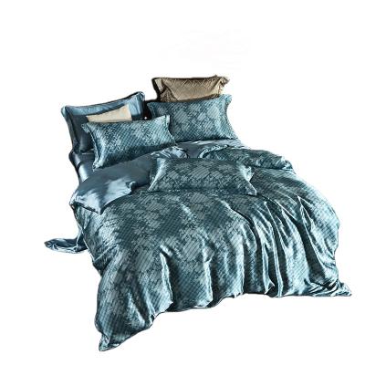 China 19mm Various Color Printing Anti-Static Bed Set King Size Luxury Brand Design 100% Silk Bedding Set for sale