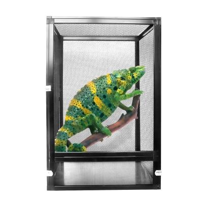 China New Design Breathable Open Air Screen Cage Mini Aluminum Reptile Cage Greenhouse for Lizard Snake Bearded Dragon for sale