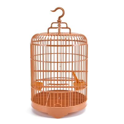 China Breathable Classic Round Bird Travel Carrier House Plastic Bird Cage For Parrots Budgie Budgies for sale