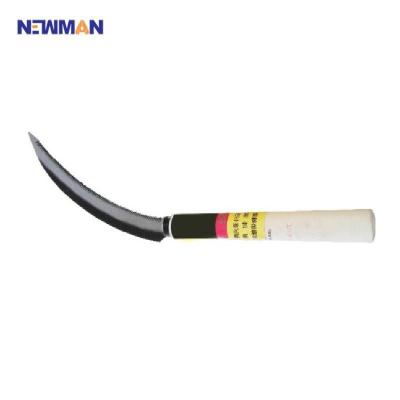 China NEWMAN M305 SI206 Unrated Wooden Handle Hand Farm Tool Sickle Palm Blade for sale