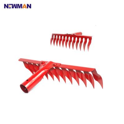 China Garden Rake Trustworthy Supplier Red Rake Heads, Twelve Teeth Single Color Steel Rake for sale