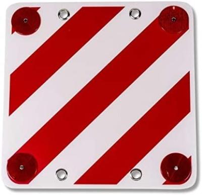 China Trailer Part Truck Part 50*50cm Rear Trailer Warning Sign With Reflector for sale