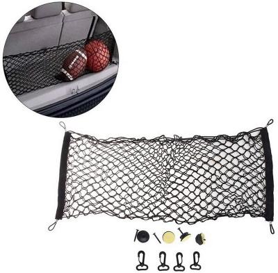 China Heavy Duty Elastic Nylon Car Net Wire Rope Mesh Cargo Cover 4 Hooks Pickup Truck Cargo Net For Kids Luggage for sale